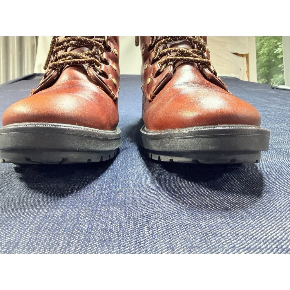 Cole Haan Grand OS Waterproof Leather Combat Boot Lug Sole Cognac Tan Hike 9.5 B - Picture 5 of 14